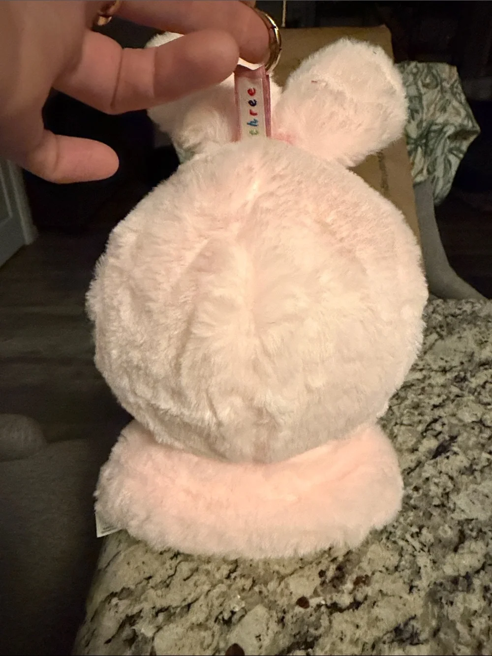 Baby Three NIB I'm Not a Warrior Plush Bunny Doll - Pink Hooded Plush Toy